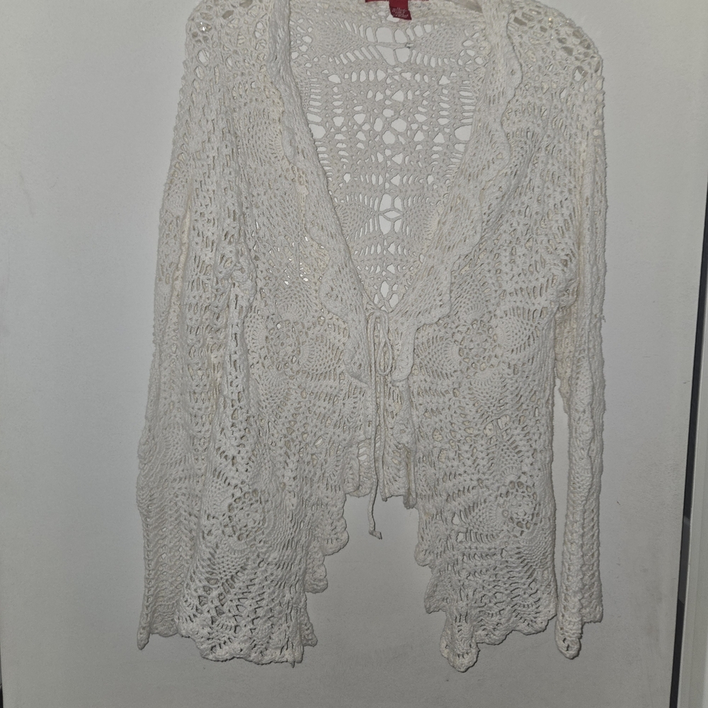 Elegant Cream Crochet Sweater